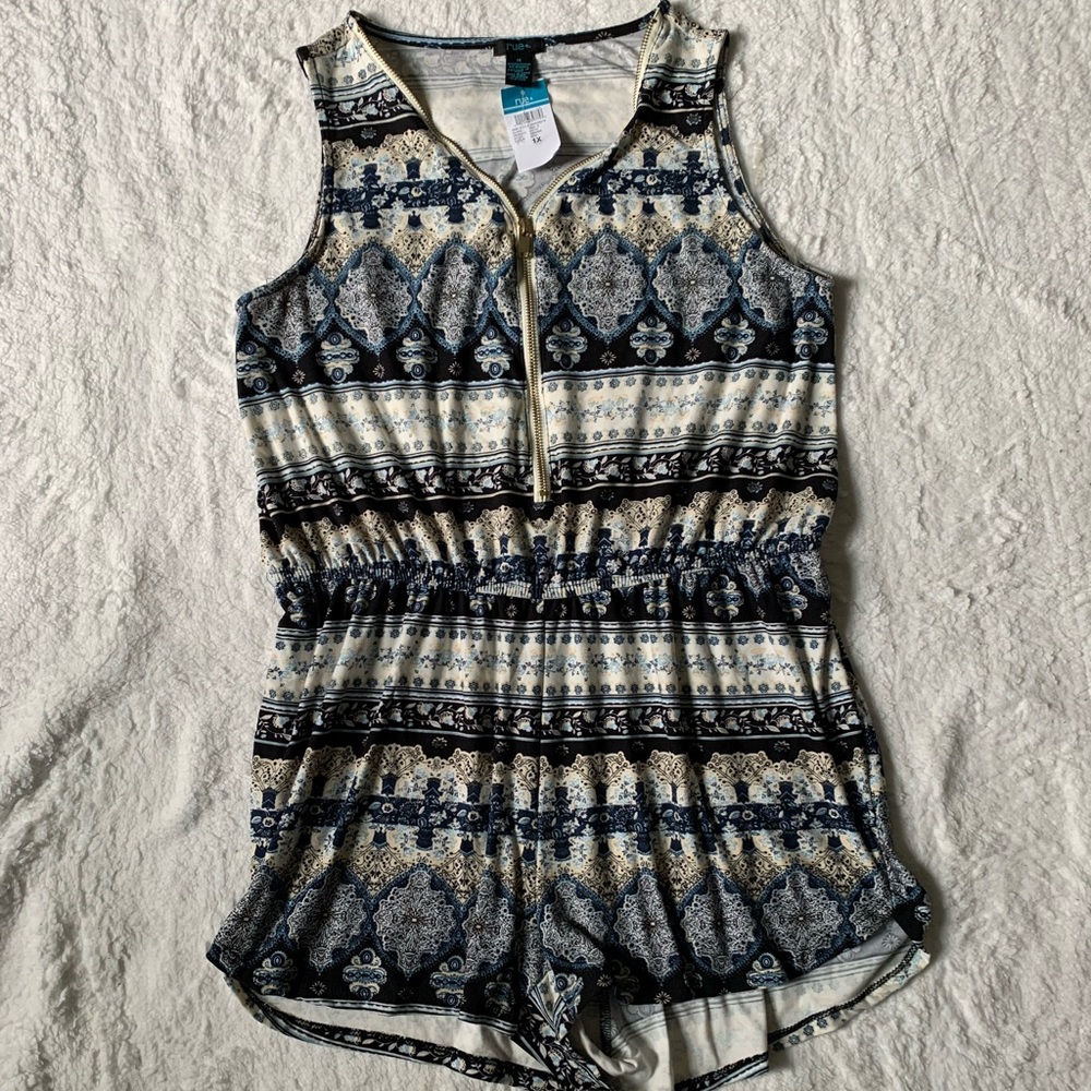 Blue Printed Romper